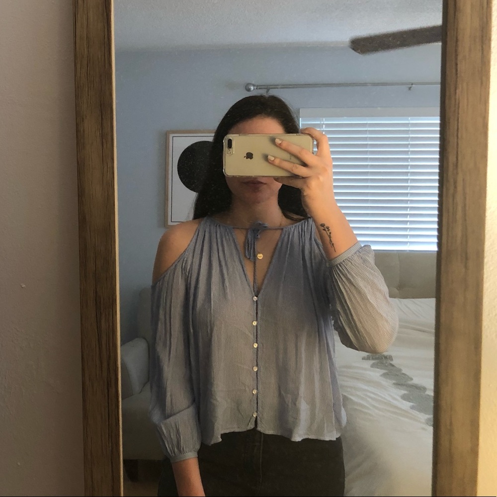 Striped Button Front Shirt